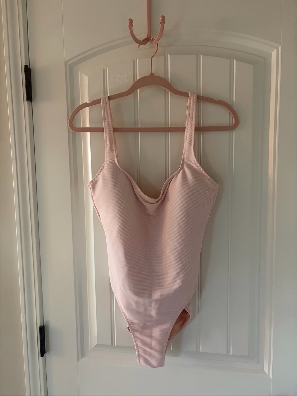J. Crew Pale Pink square neck ribbed